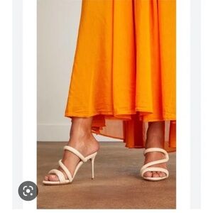 NWT & Box Alexandre Birman Eggshell Leather Sandal Shoes Size EU 38/US 8